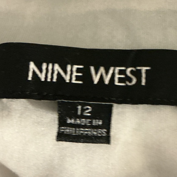 Nine West Black and White Square Neck A-Line Dress Size 12 - Picture 2 of 6